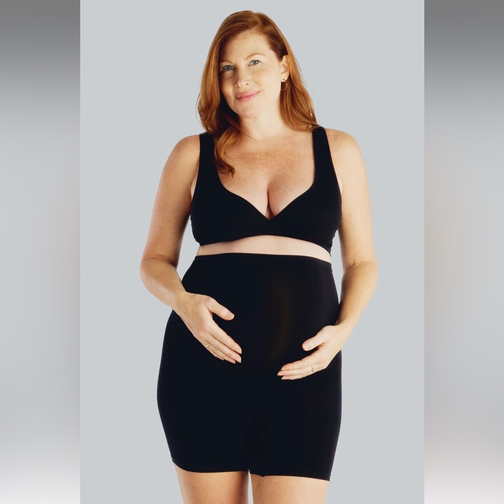 Belly Bandit Maternity Support Shorts Set of 2 Cocoa and Black Large